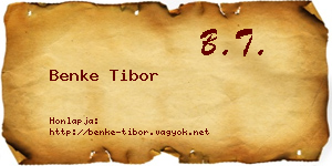 Benke Tibor névjegykártya